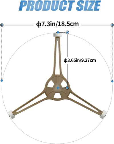 Miniatura 2 de Juego de 2 platos giratorios para horno de microondas de triple brazo, bandeja de vidrio para horno de microondas, anillo de soporte de rodillo