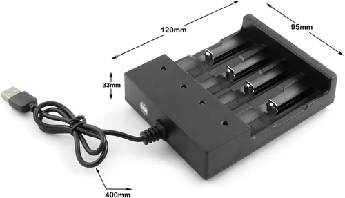Miniatura 3 de ZYAMY Cargador de batería inteligente USB de 4 ranuras 5V para baterías recargables 3.7V Li-ion 10440, 14500, 16340, 16650, 14650, 13350, 18500