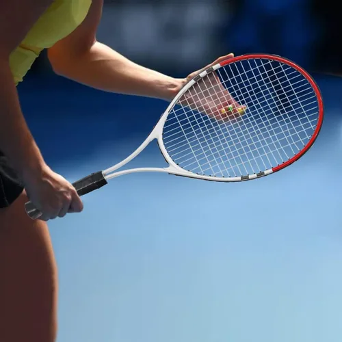 Miniatura 2 de Raqueta de tenis preencordada, ligera, de 27 pulgadas, raquetas recreativas para adultos, para hombres, mujeres, estudiantes, kit de entrenamiento
