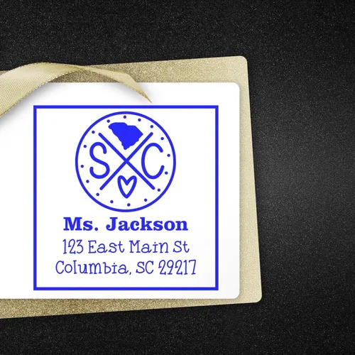 Miniatura 14 de Sello entintado moderno con nombre y dirección del estado de Alabama – Sello de dirección de devolución personalizado para invitaciones de despedida