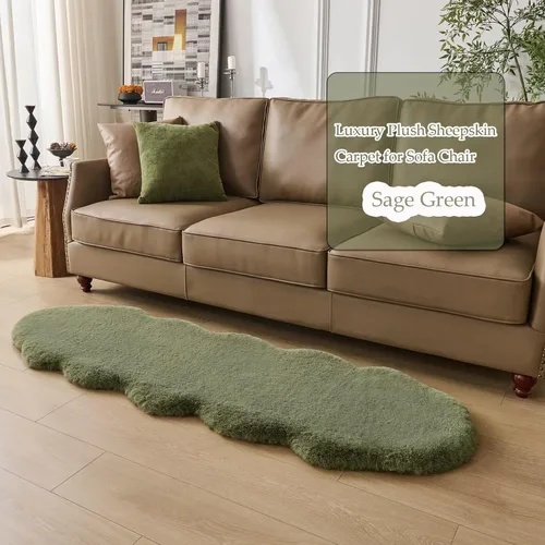 Miniatura 4 de Alfombra de piel sintética de oveja esponjosa y peluda de 1700GSM, alfombra extra suave de piel sintética, alfombra de pelo esponjoso y peludo