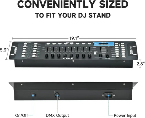 Miniatura 5 de Controlador de iluminación CO-Z 192 DMX 512 para el escenario del DJ, Fiestas, Bares, Clubes nocturnos, Discotecas con luces giratorias