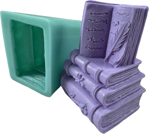 Miniatura 21 de Molde de jabón de silicona de dos libros, moldes de cera de vela hechos a mano, molde de silicona para pastel de mousse de chocolate, gelatina