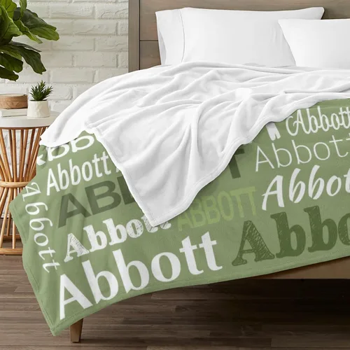 Miniatura 3 de Ships Next Day Custom Blanket with Name Personalized Throw Blanket for Baby Kid Customized Gifts for Dad, Mom, Grandpa, Grandma, Son, Daughter Algae