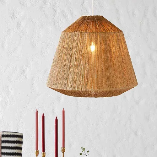 Miniatura 2 de Lámparas colgantes de viento silencioso hechas a mano, cuerda de cáñamo, luz vintage celing, mimbre país, ratán, iluminación para el hogar