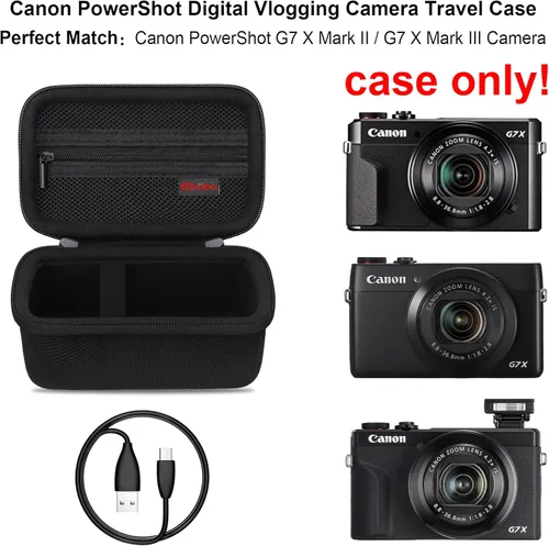 Miniatura 2 de Elonbo Funda de transporte para cámara digital Canon PowerShot G7 X Mark III/G7 X Mark II/G7 X, Canon G7X Mark iii/ii 4K Vlogging Cámara Bolsa