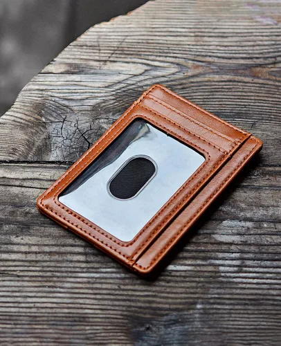Miniatura 3 de Buffway - Billetera delgada minimalista de cuero con protección RFID para hombre y mujer