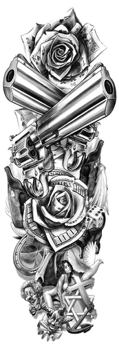 Miniatura 8 de Mangas militares tatuajes temporales de brazo completo negro militar pegatinas de tatuaje falso estilo guerra arte corporal tatuaje brazo