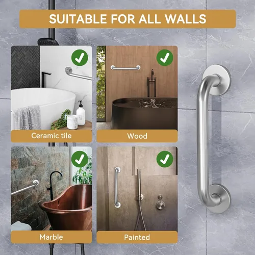 Miniatura 7 de AmazerBath Barras de apoyo para ducha para bañeras y duchas, barras de agarre para discapacitados para ducha antideslizantes, barras de apoyo