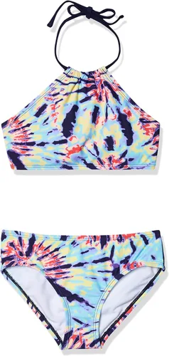 Miniatura 35 de Kanu Surf Mahina bikini halter de 2 piezas para niñas, traje de baño para playa mahina azul