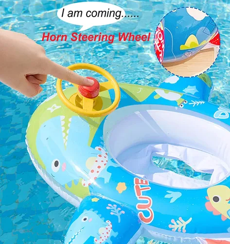 Miniatura 6 de Lindo flotador inflable de piscina para niños, flotador de verano de PVC, cama de aire, lago, barco, flotadores de natación con 2 asas, balsa