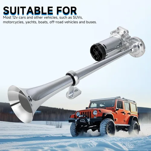 Miniatura 4 de Bocinas de aire para camión, kit de bocina de tren súper fuerte para vehículo de 12V/camión semirremolque/auto/barco/Jeep/furgoneta/motocicleta/SUV