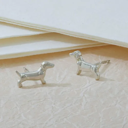 Miniatura 4 de Boma Joyería de plata de ley con diseño de perro salchicha, Plata de ley