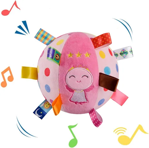 Pelota colorida para bebé, juguete de sonajero de felpa suave para educación temprana, juguete sensorial múltiple para bebés, niños pequeños, bola