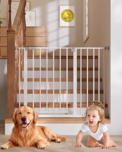InnoTruth Puerta de bebé de 29.5 a 40.75 pulgadas para escaleras, puertas para perros de 30 pulgadas de alto para puertas y pasillos, puerta de