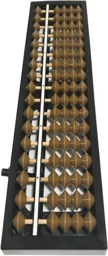 Miniatura 7 de Ábaco Digital Estándar Soroban Profesional de 17 Columnas (25.9 cm) Ábaco Matemático, Herramienta de Cálculo Matemático con Botón de Reinicio