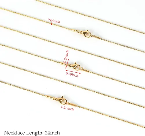 Miniatura 2 de UMAOKANG Cadena de joyería para hacer joyas, cadenas de acero inoxidable chapadas en oro, suministros para hacer joyas a granel, Acero inoxidable