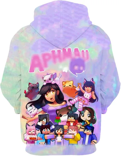 Miniatura 2 de Sudaderas con capucha para niñas y adolescentes con estampado 3D con bolsillo para niños y niñas