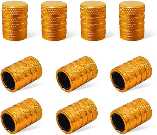 Miniatura 9 de Ziciner 5 piezas de tapas de vástago de válvula de neumático para automóvil, cubiertas de vástago de rueda de aluminio anodizado, tapas de aire