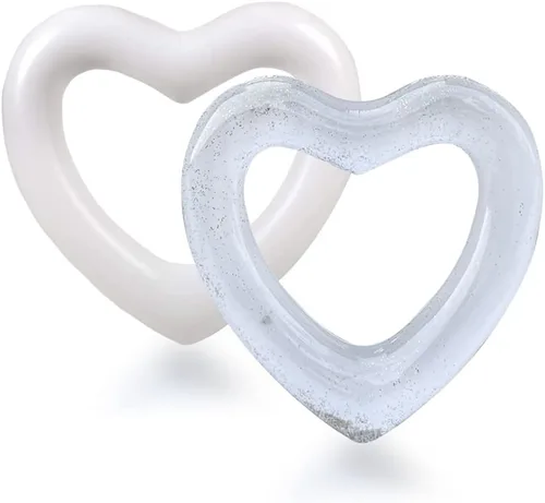 Miniatura 9 de Inflatable Heart Pool Float, Sweet Love Swim Rings Float Loungers Tube for Summer Water Fun Beach Party Toys for Adults