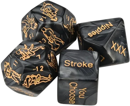 Juego de dados sexuales, 4 piezas de dados sexuales negros para parejas, juego de dados para adultos, juegos de dados sexuales para adultos