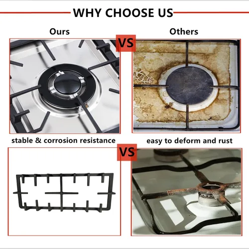 Miniatura 6 de Estufa de gas de 4 quemadores, estufa de gas de 23 pulgadas, de acero inoxidable, cocina de gas incorporada, cocina de gas natural plateada