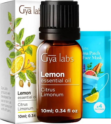 Gya Labs - Aceite esencial de limón para el cuidado de la piel, aceite de limón natural para mejorar el estado de ánimo, aceite esencial puro de
