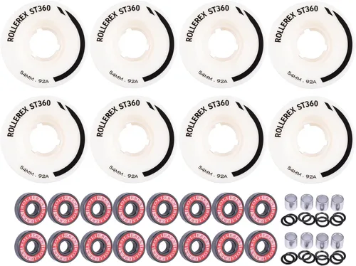 Miniatura 3 de Rollerex ST360 92A - Ruedas para patines de ruedas de 2.126 in x 1.260 in (paquete de 8 con rodamientos, espaciadores y arandelas)