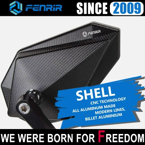 Miniatura 5 de FENRIR Espejos de barra de motocicleta CNC de aleación de aluminio Cafe Racer negros, espejos laterales de 22MM 7/8" de pulgada para manubrio