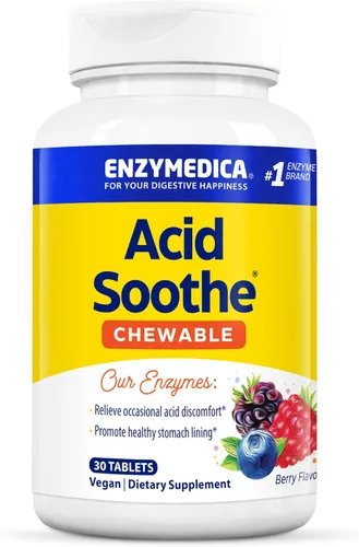 Enzymedica - Suavizante ácido masticable, apoya el alivio de la acidez estomacal ocasional + la indigestión, 30 unidades