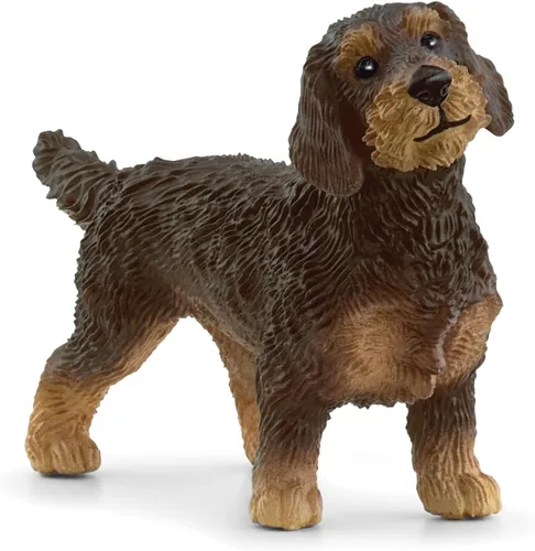 Schleich Farm World - Figura de juguete de perro salchicha con pelo de alambre de animales de granja, para niños a partir de 3 años