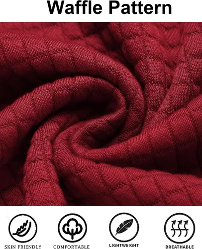 Miniatura 5 de COOFANDY - Sudadera con capucha para hombre, casual, de manga larga, con cordón ajustable y punto gofre