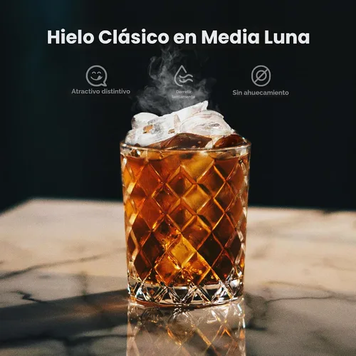 Miniatura 2 de EUHOMY Máquina comercial para hacer hielo creciente, hielo en forma de luna, máquina de hielo bajo encimera de acero inoxidable de 100 libras/24