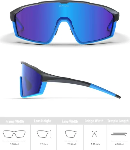 Miniatura 4 de BEACOOL Gafas de sol polarizadas deportivas de ciclismo para hombres y mujeres, UV400, gafas de sol de béisbol, TR90, marco para pesca, correr