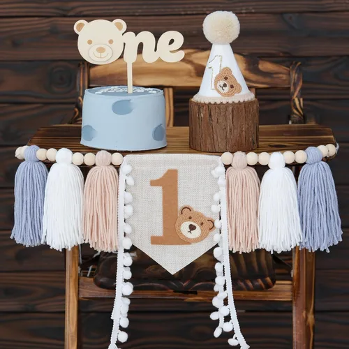 Miniatura 18 de Banner de Silla Alta con Margaritas Bohemias Primer Cumpleaños Niña Para Decoraciones de Primera Fiesta Conjunto Con Adorno de Pastel Hecho a Mano