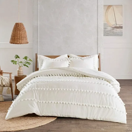 Miniatura 38 de Edredón hippie puro con borlas para dormitorio, manta bohemia con flecos indios, funda de edredón de algodón para mujer con fundas de almohada