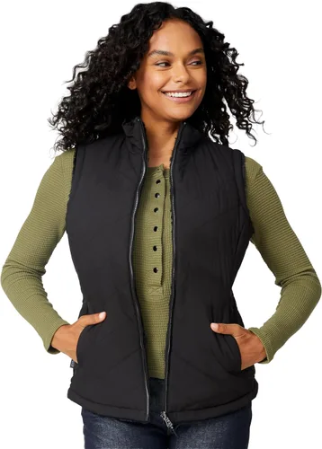 Miniatura 2 de Free Country Chaleco reversible acolchado de forro polar sherpa ligero con bolsillos con cremallera, chaleco de invierno para damas-Cirrus