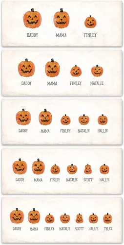 Miniatura 4 de Personal-Prints Familia Jack-O-Lantern – Regalo único personalizado de Halloween u otoño para Acción de Gracias o decoración y inauguración