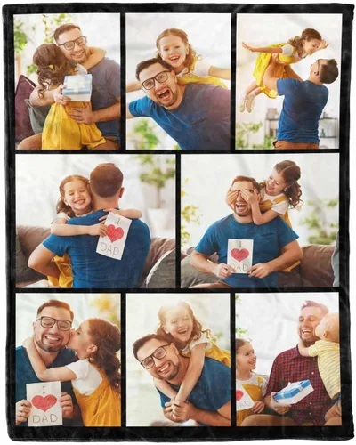 Miniatura 25 de D-Story Mantas para papá, manta de regalo personalizada de hija, manta para el Día del Padre, regalos para papá de parte de la hija, manta con fotos