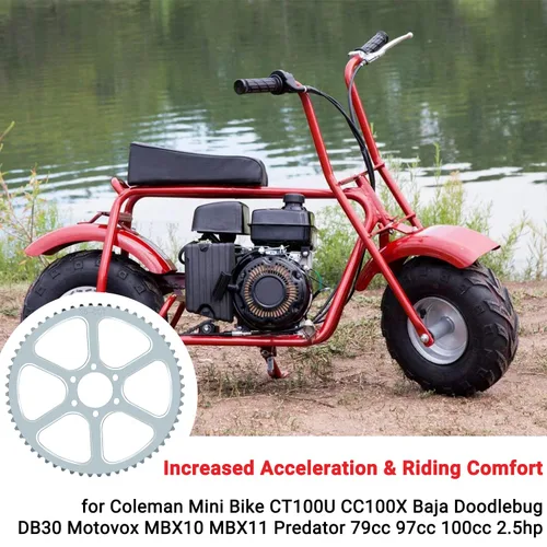 Miniatura 5 de GREHUA Actualización #35 Cadena 60 dientes Trasero Piñón para 98cc 3.5hp Coleman CT100U CC100X Baja Hensim Doodle Bug DB30 Motovox MBX10 MBX11