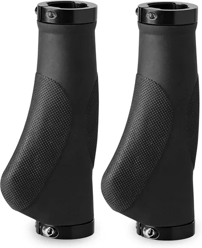 Miniatura 10 de Bikeroo MTB Handlebar Grips - Bicycle Replacement Accessories W/Lock-On Non-Slip Collars & Aluminum Stability Caps - Textured Comfort Design for
