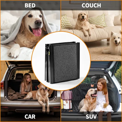 Miniatura 8 de Rampa para Perros para Automóvil de 63" de Largo y 17.3" de Ancho, Rampas Portátiles para Perros Grandes con Superficie de Alfombra Antideslizante