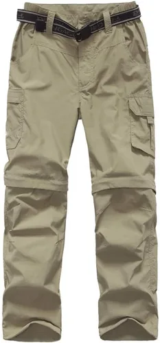 Miniatura 2 de Pantalones de senderismo convertibles para niños, ligeros, de secado rápido, con cremallera, para niños, jóvenes, exteriores, UPF 50+, pantalones