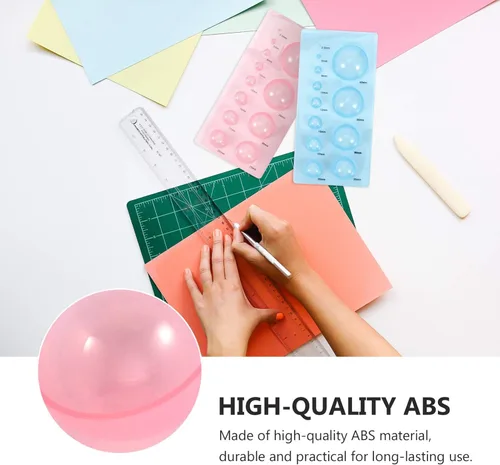 Miniatura 5 de ARTIBETTER 4 piezas de papel Quilling molde plástico Quilling herramientas 3D medias bolas molde para proyectos de manualidades DIY