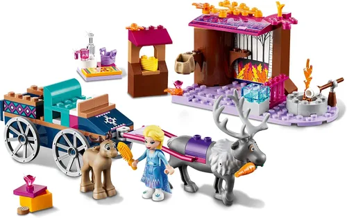 Miniatura 6 de LEGO Disney Frozen II Aventura del Carruaje de Elsa 41166 Kit de construcción con figura de juguete de Elsa y Sven (116 piezas)