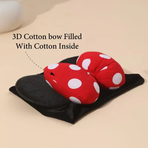 Miniatura 2 de Diadema para bebé niña con orejas de ratón y lazo de lunares 3D, diadema ancha para recién nacido, bebé y niña, accesorios para la cabeza