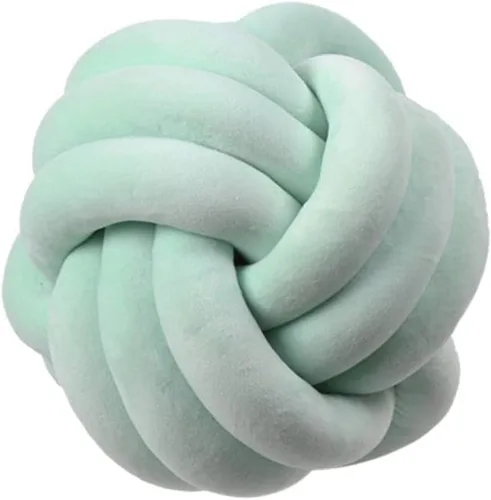 Miniatura 22 de Almohada redonda de nudo para decoración de habitación de niños, juguetes de peluche para aliviar el estrés (menta, 11 pulgadas/11.0 in)