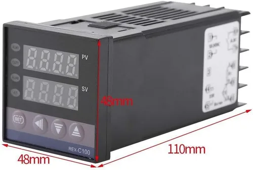 Miniatura 5 de REX-C100 - Controladores de termostato de temperatura digital inteligente PID LED, 100 - 240 VAC, sensor K, relé de estado sólido de 40 A, disipador