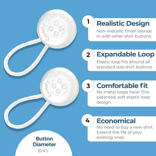 Miniatura 8 de Comfy Clothiers 3-Pack Collar Extenders for Men - Button Expanders for Shirts