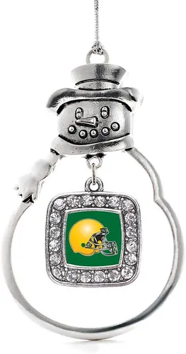 Miniatura 104 de Inspired Silver - Adorno de rodillo de reina - Adorno cuadrado de plata con muñeco de nieve con joyas de circonita cúbica